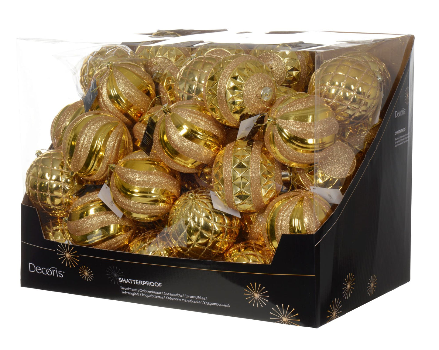 Dec Baub Poly 3ass Lt Gold