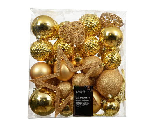 Dec Baub Poly 43pc Gold