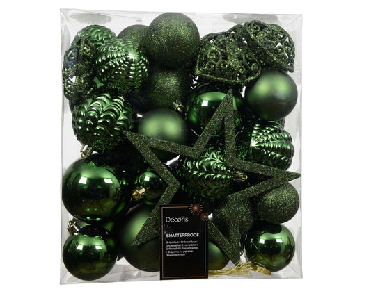 Dec Baub Poly 43pc Pine Green