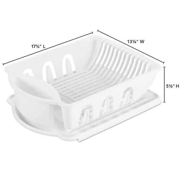 Sterilite 2pc Dish Drainer Wht