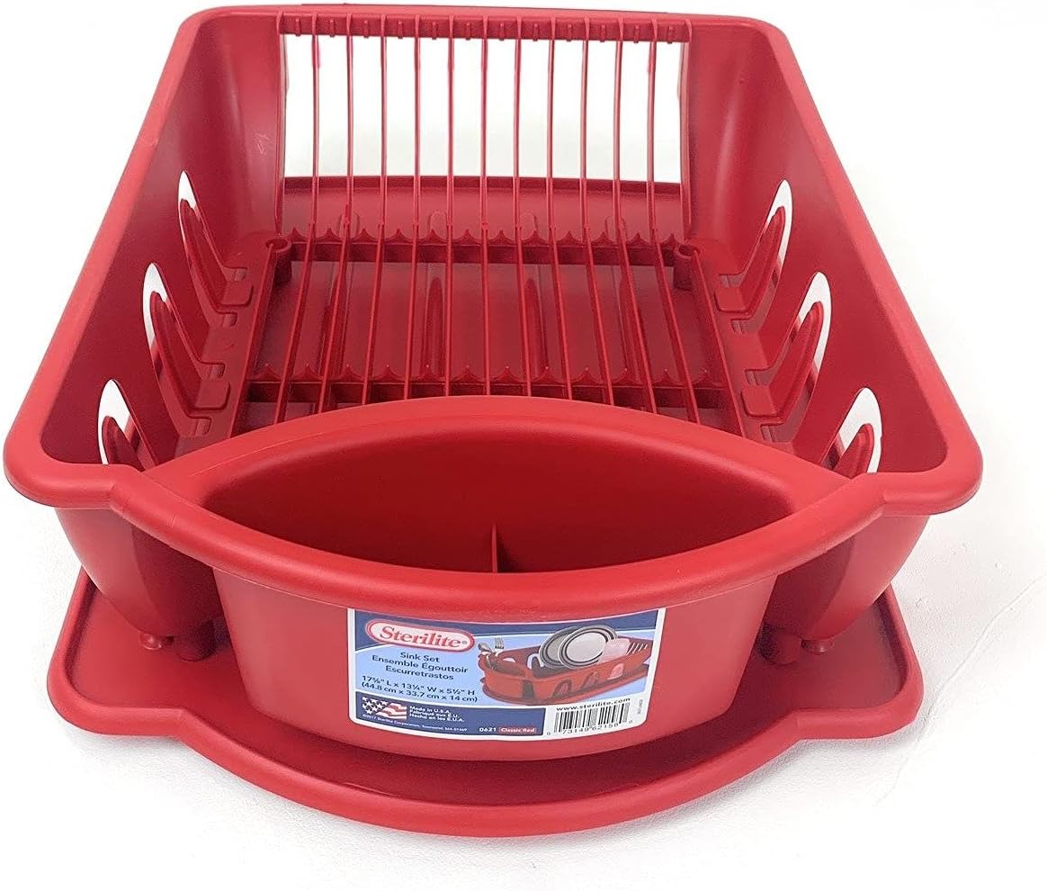 Sterilite Dish Drainer Red