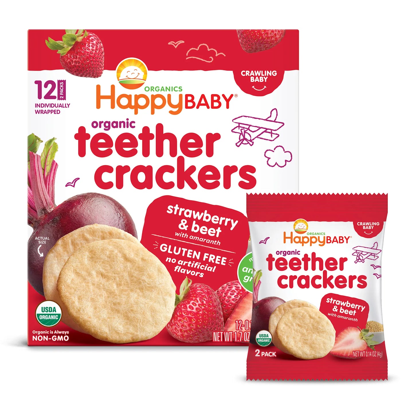 OHB Strbry Beet Teether 12pk
