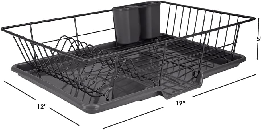 HB Dish Drainer 3pc Set Blk