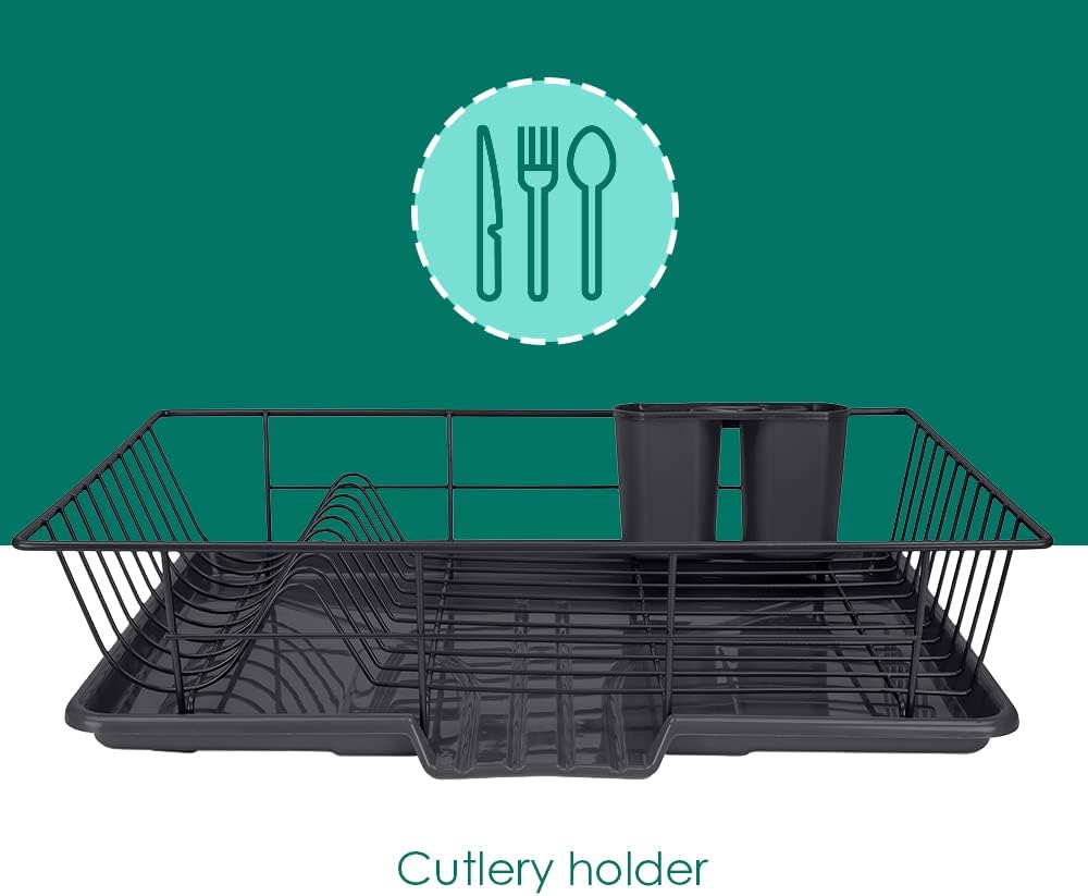 HB Dish Drainer 3pc Set Blk