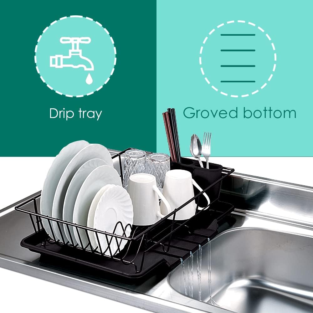 HB Dish Drainer 3pc Set Blk