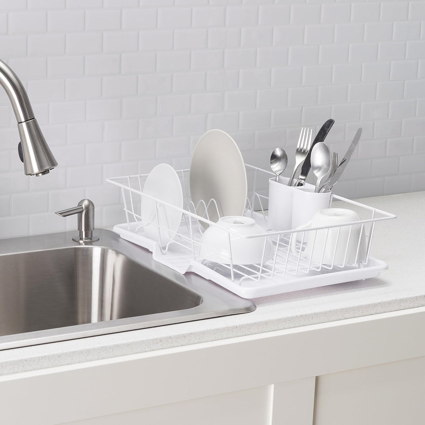 HmBsc 3pc Dish Drainer Wht
