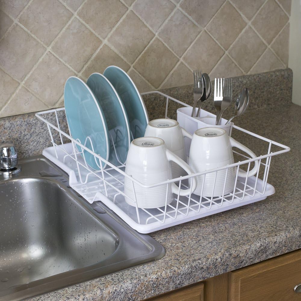 HmBsc 3pc Dish Drainer Wht