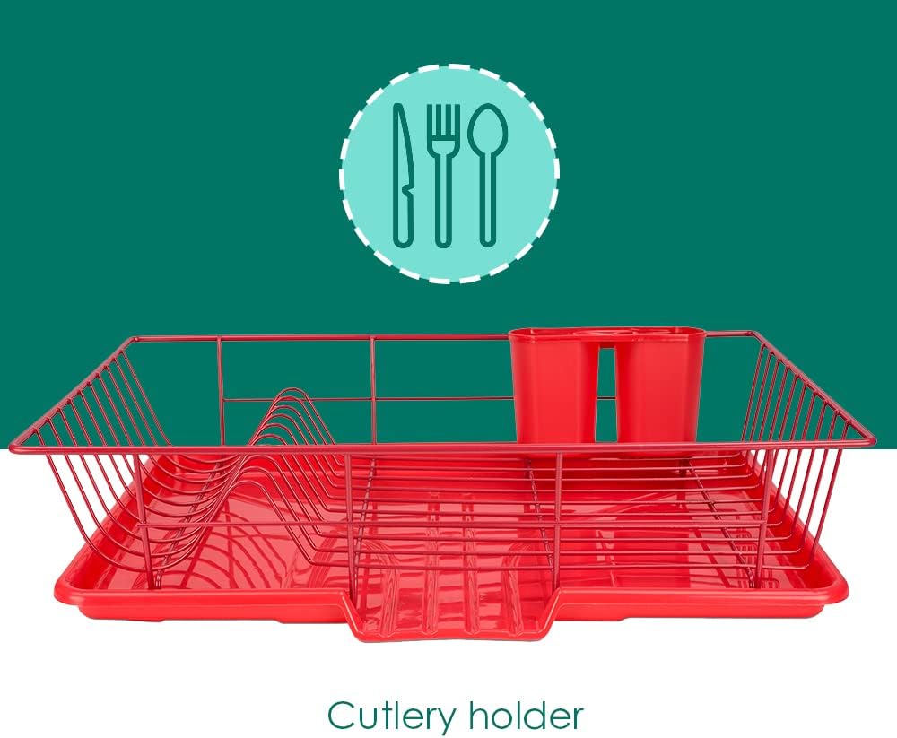 HB Dish Drainer Set 3pc Red
