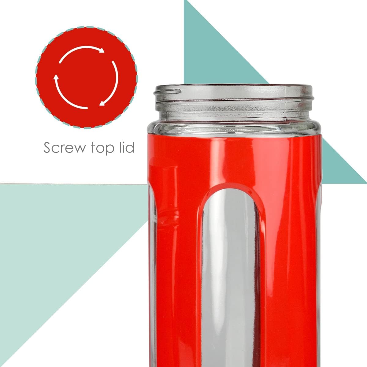 HmBsc Glass Canister 4pc Red