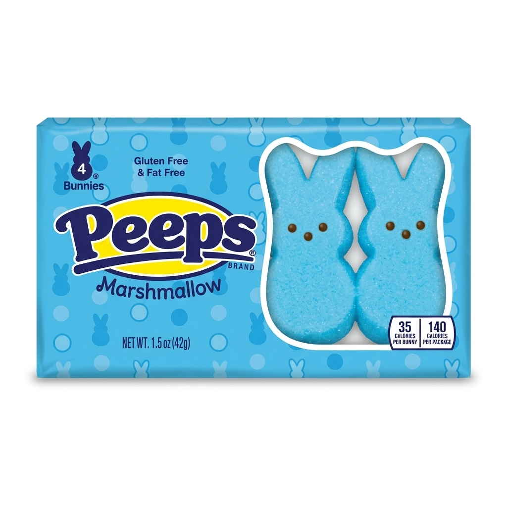 Peeps Marshmallw Bunny 4ct Blu