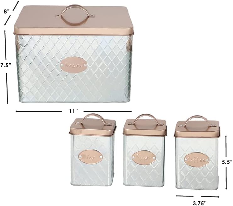 4pc Tin Counter Top Storage Set