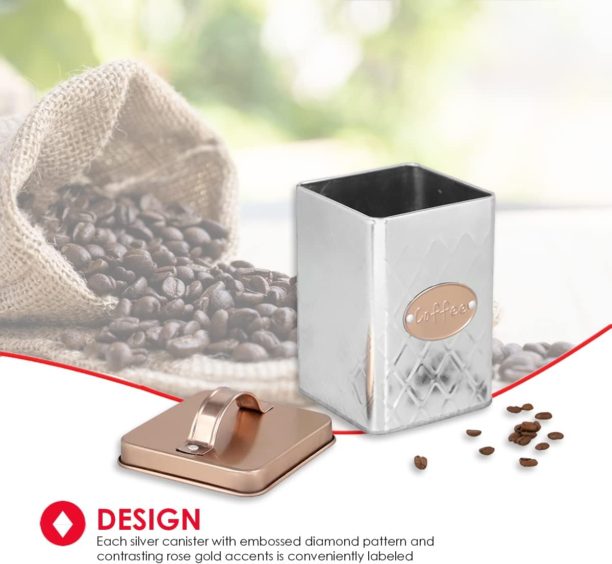 4pc Tin Counter Top Storage Set