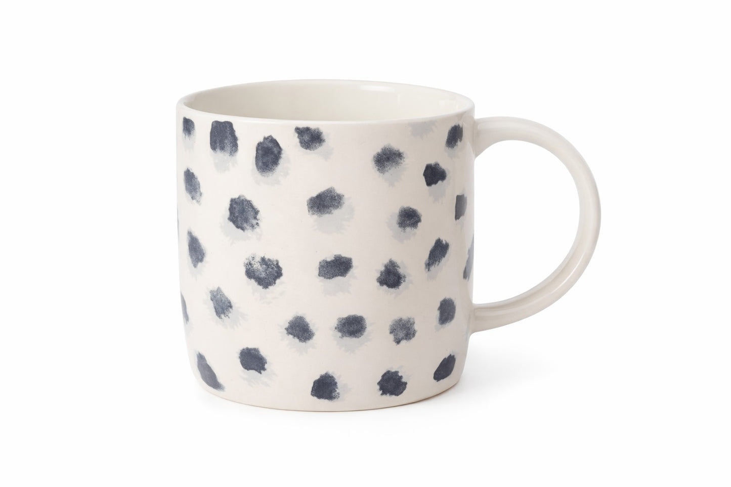 Coffee Mug Blue Polka Dots 12oz