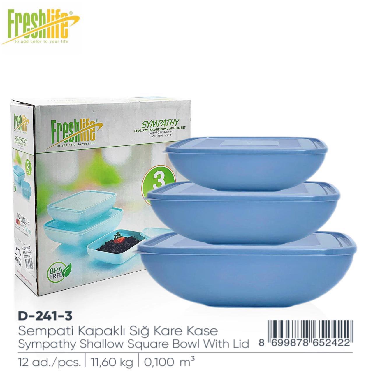 Symp Shallow Squ Bowl and Lid set