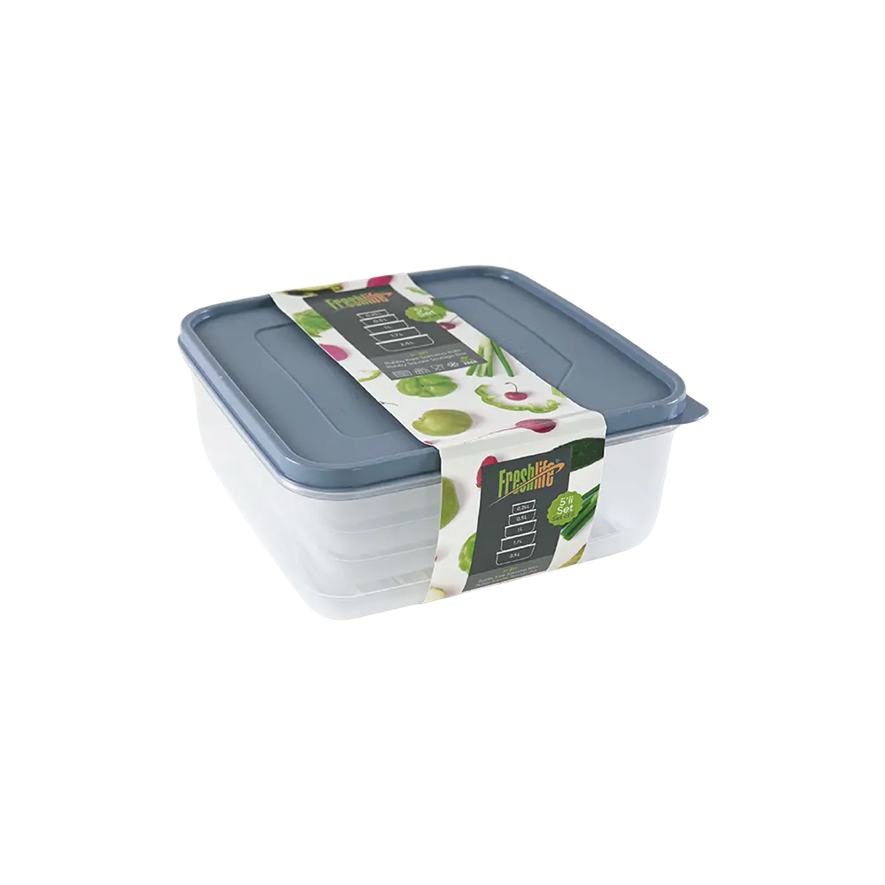 Rubby Sq 5pc Stor Container St