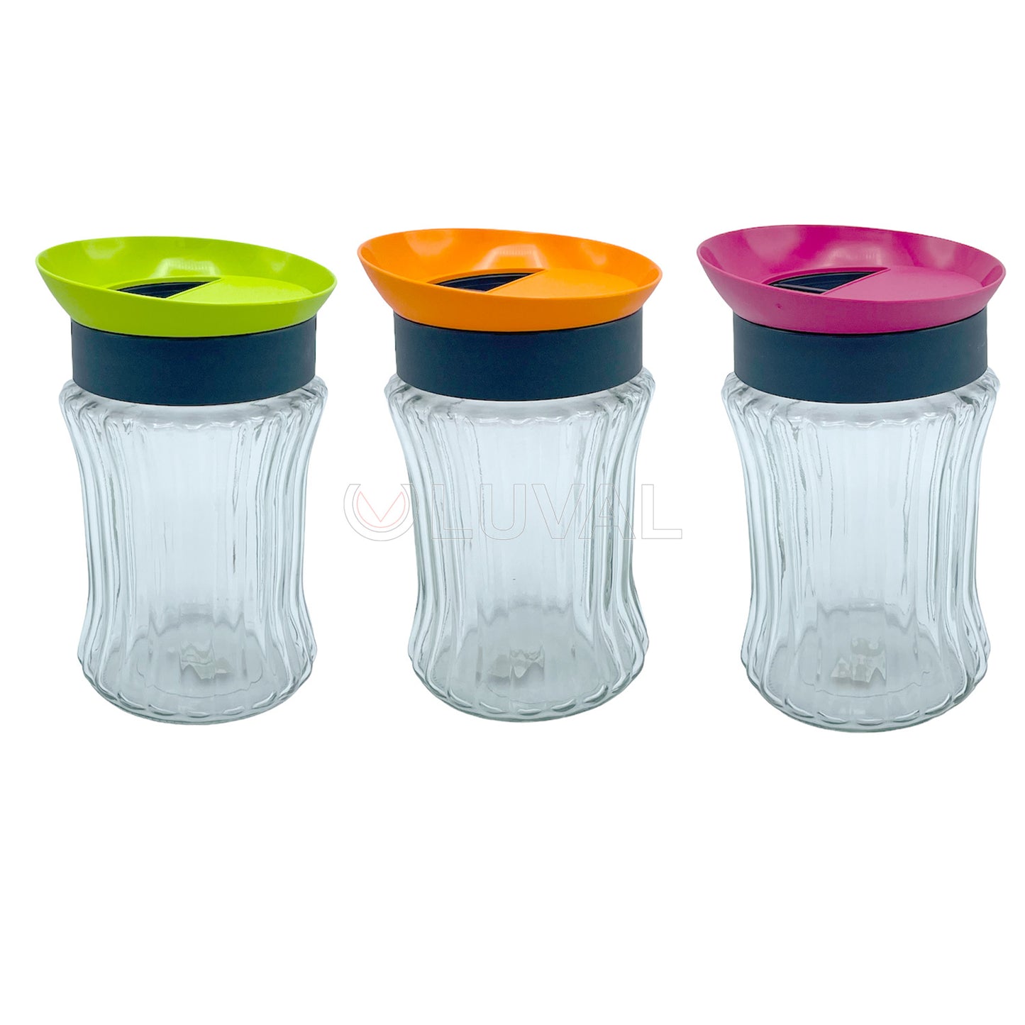 Canister Glass w/Stripes 1.25Lt