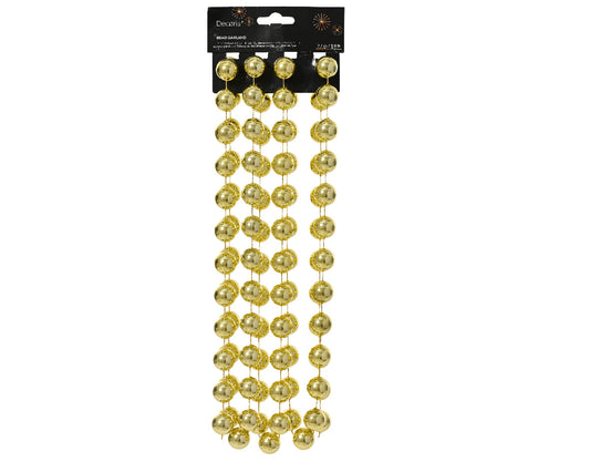 Bead Garland Plastic L/Gold 9ft