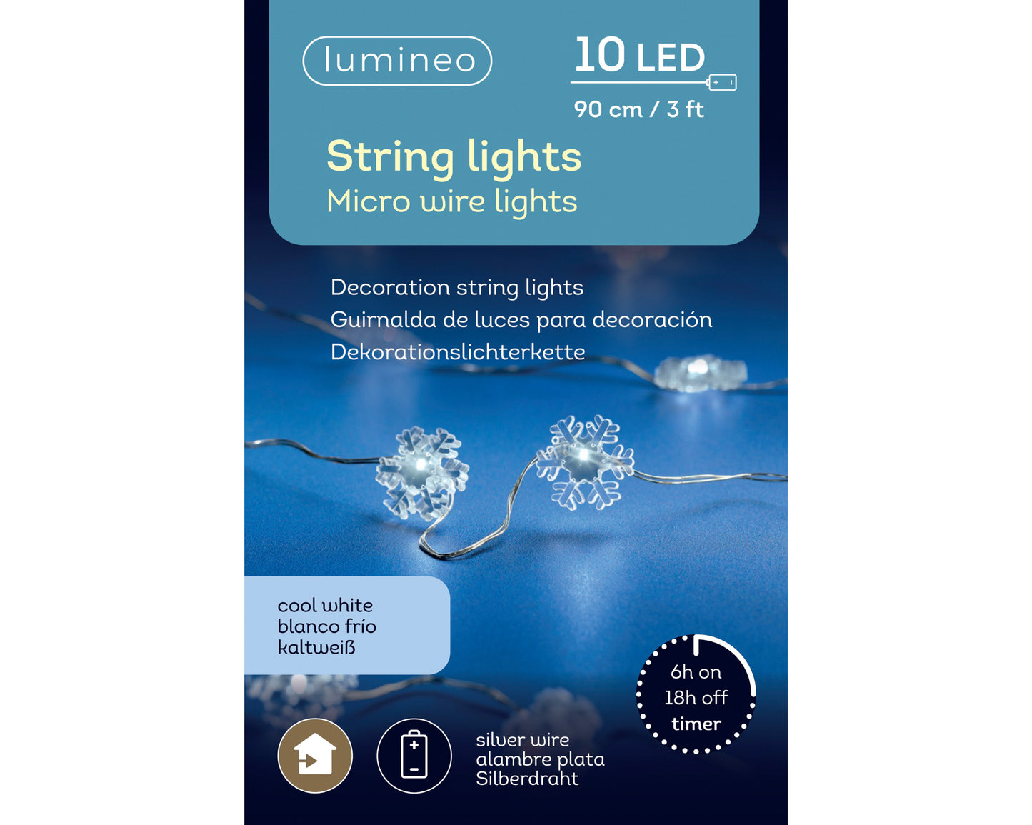 Micro LED Lights Sil/wWht 90cm