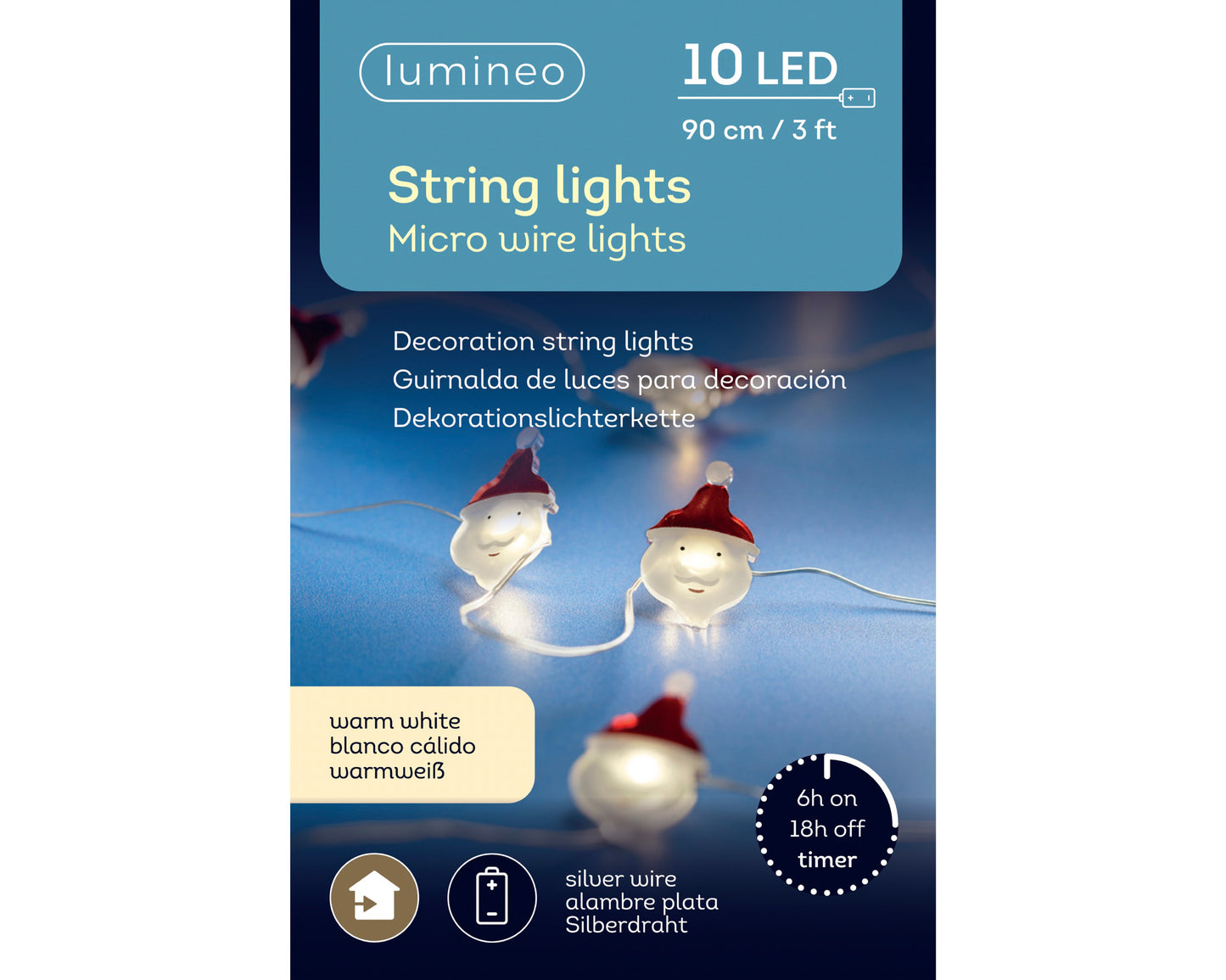 Micro LED Lights Sil/wWht 90cm