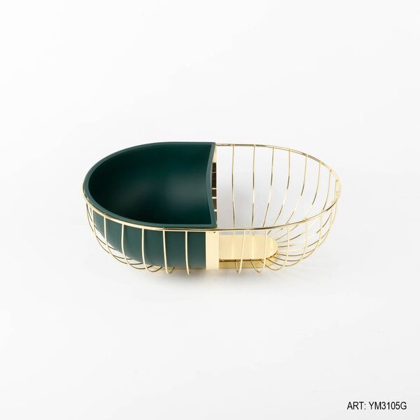 Metal Fruit Basket Gold