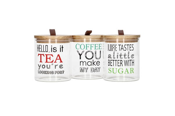 DH Stylish Glass Storage Jar Set 3pc