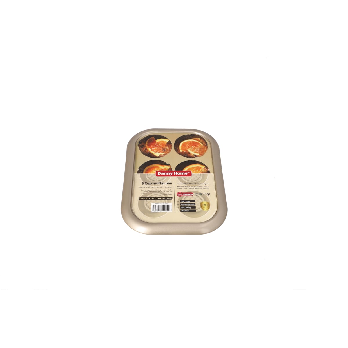 Muffin Pan 6cup 11.6x8.2in Gld