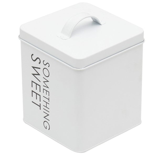 HB Tin Canister Lg Wht S/Sweet