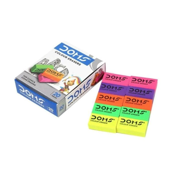 Doms Colour Erasers 20pc