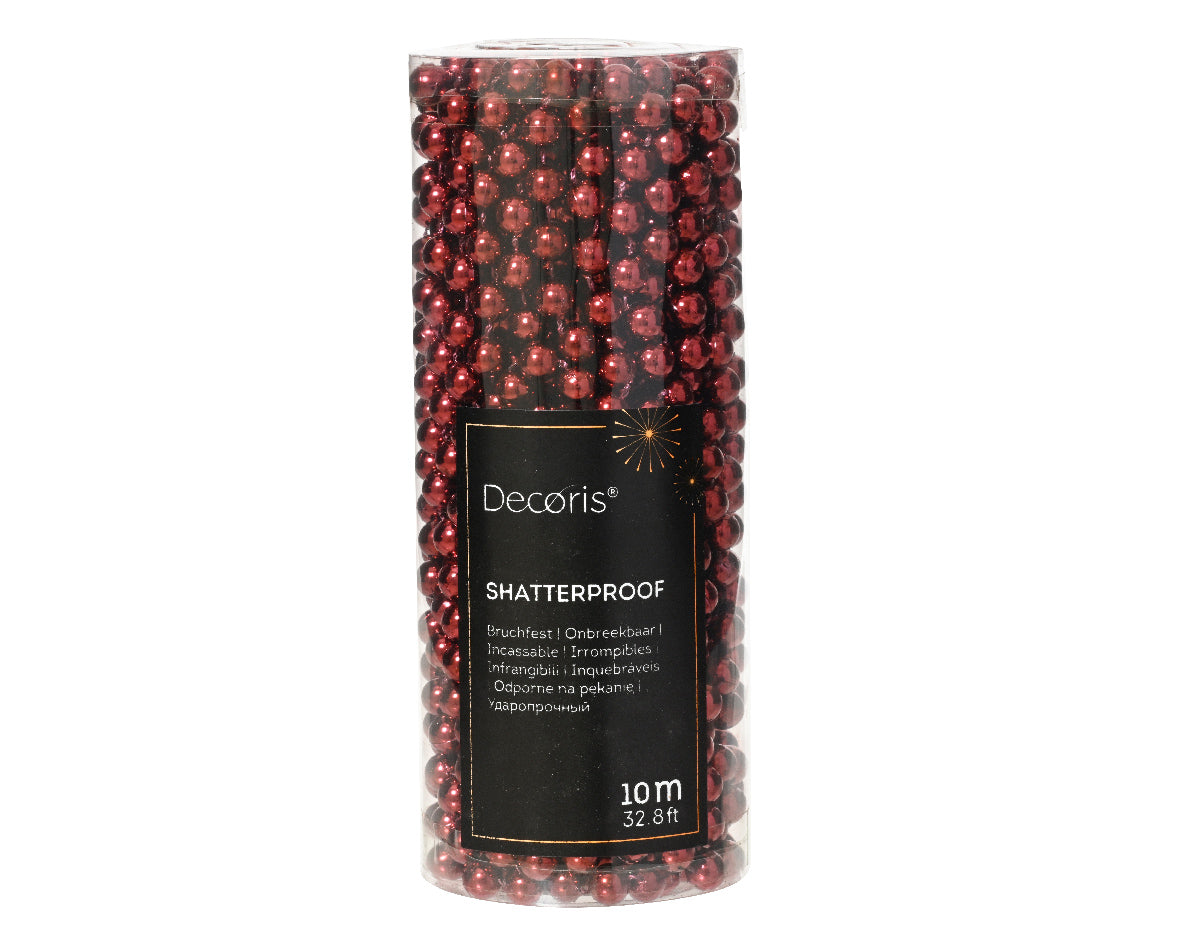 Dec Bead Garland Shiny Oxblood