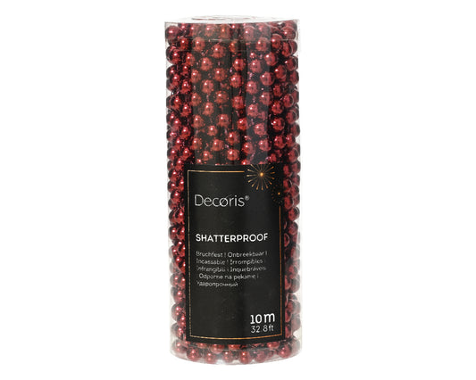 Dec Bead Garland Shiny Oxblood