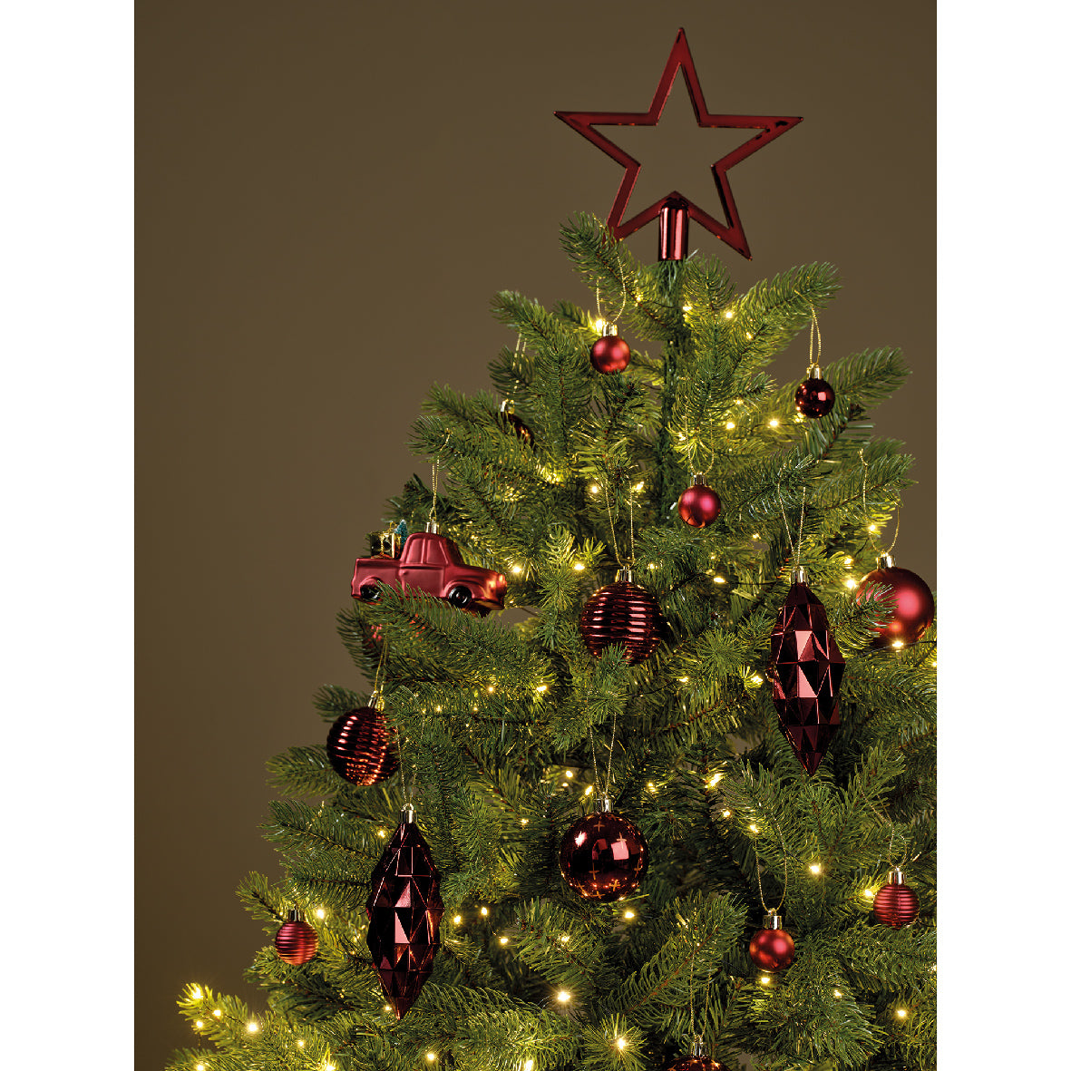 Decoris Bauble Shatterproof Mix Box 67ct Oxblood