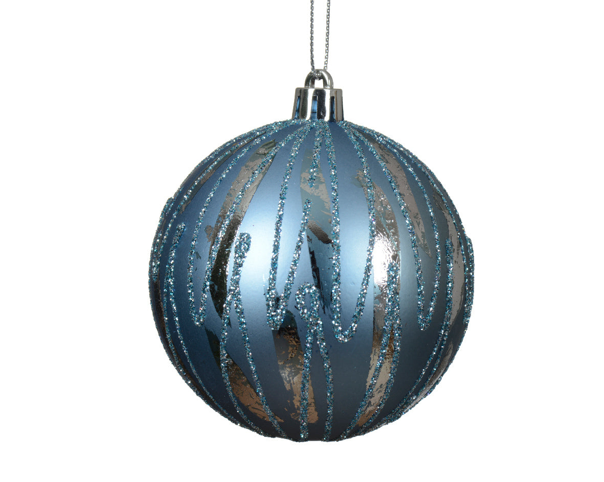 Dec Baub Shtprf Blue 8cm