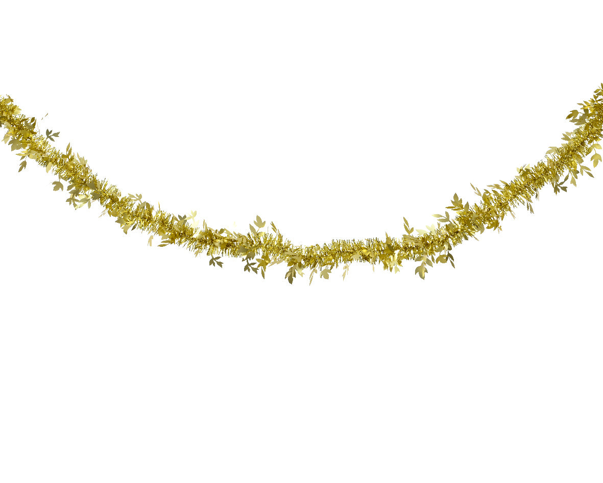 Dec Tinsel Garland Leaf L/Gold