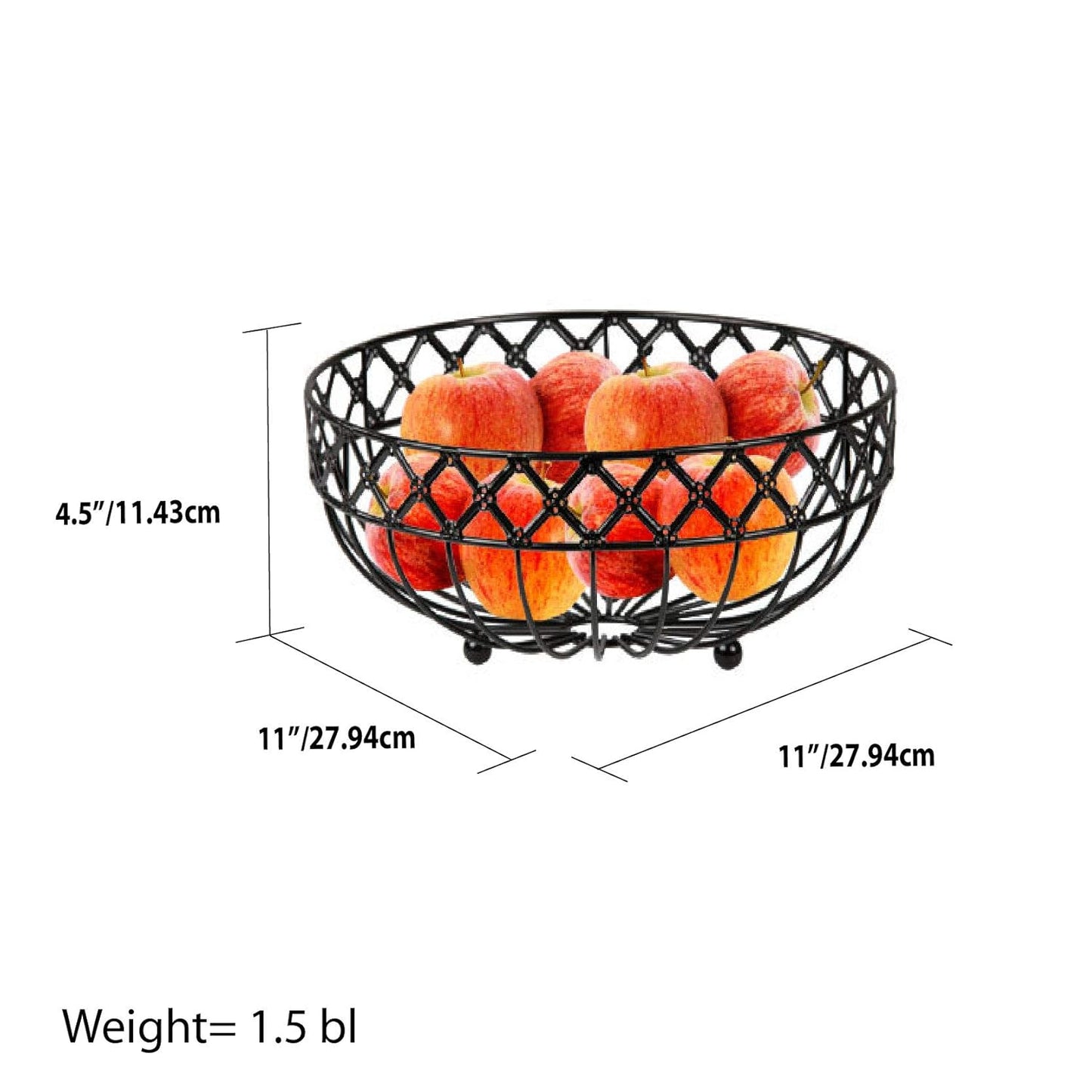 HB Blk Lattice Fruit Bowl