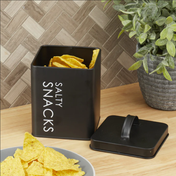 HB Salty Snacks Canister Blk