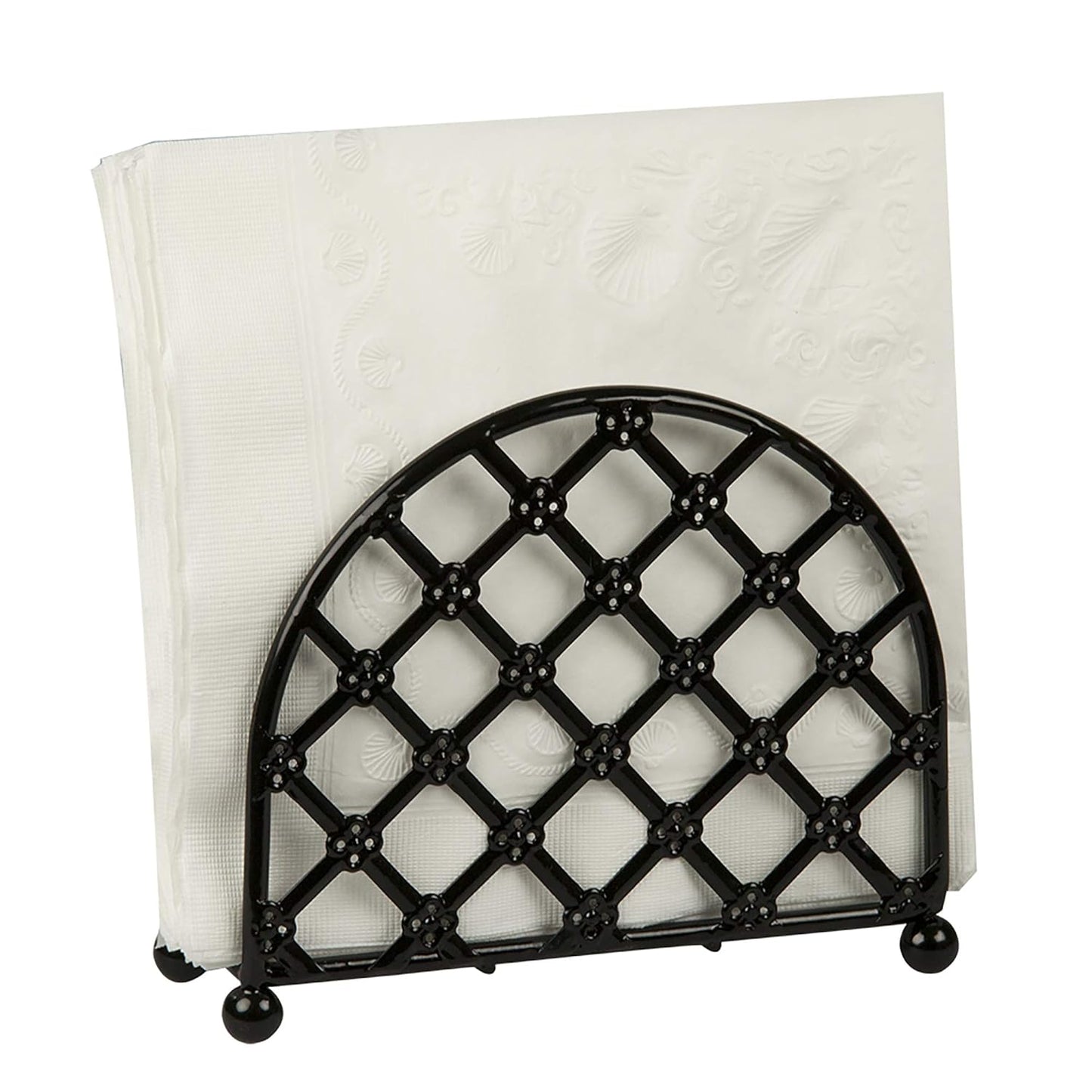 HB Lattice Napkin Holder Black