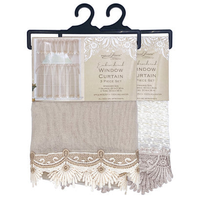 Kitchen Curtain 3pc Set Sheer