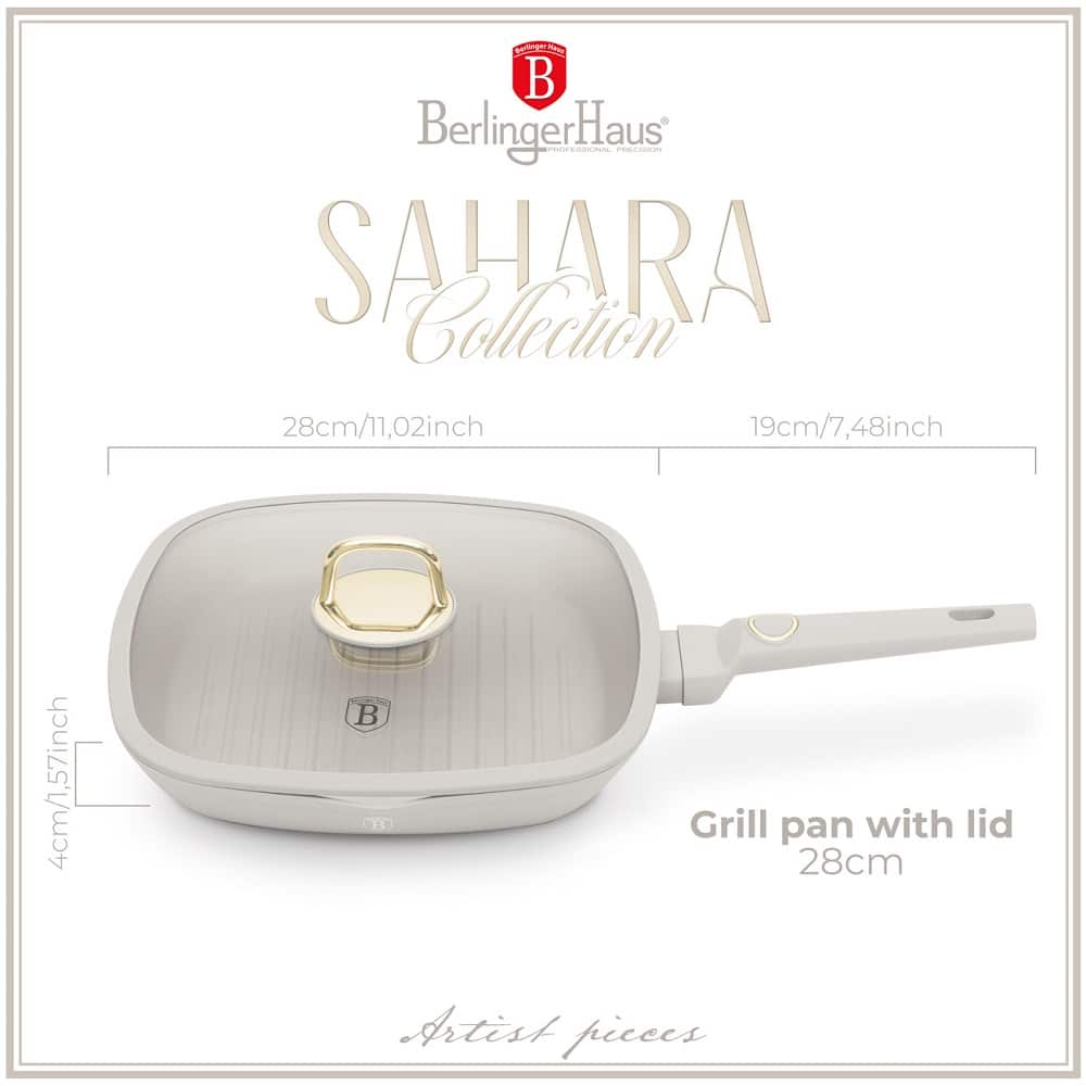 BH Saha Grill Pan w Lid 28cm
