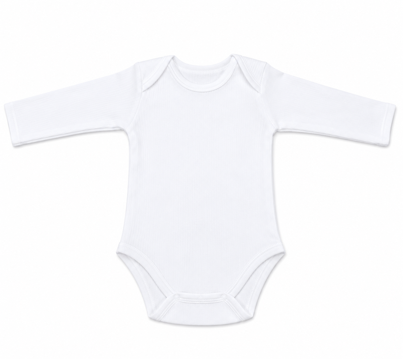 Onesie L/Slv Wht Unisex 0-12M