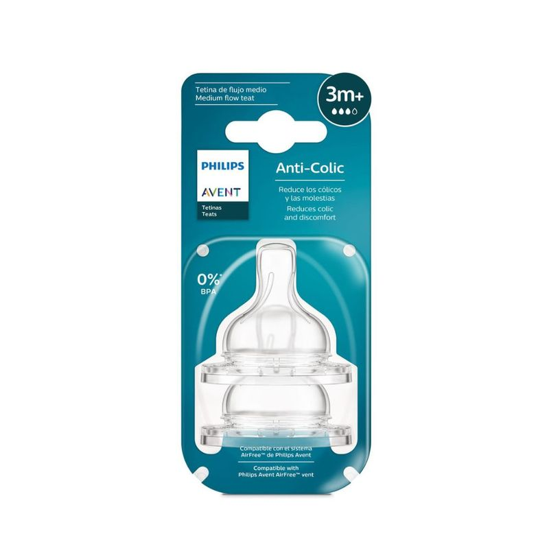 Anti Colic Bottle Nipple 2pk 3m+