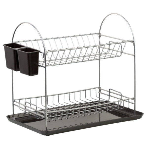 Two Tier Dish Rack Drainer Chr