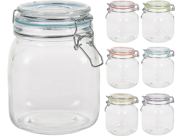 Mason Jar wFlip Lid Glass 6asst