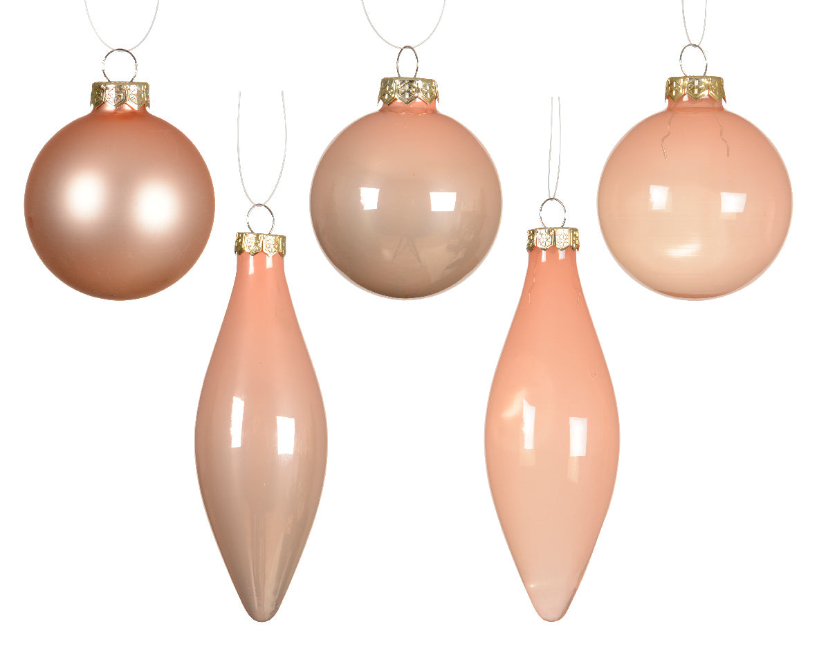Decoris Glass Bauble 10pc Pch Prl