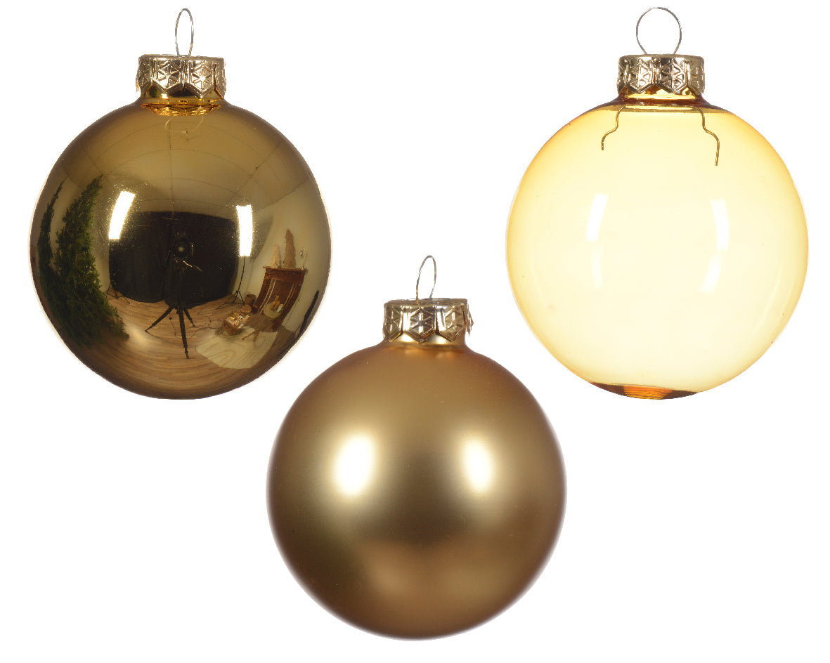 Decoris Glass Baub 21pc Gold