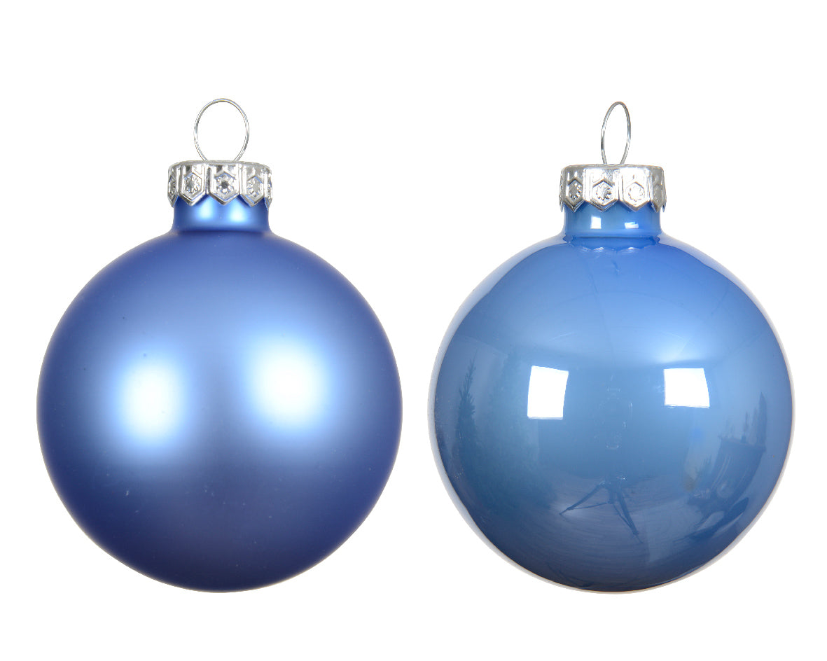 Decoris Glass Baub 6pc Sky Blue