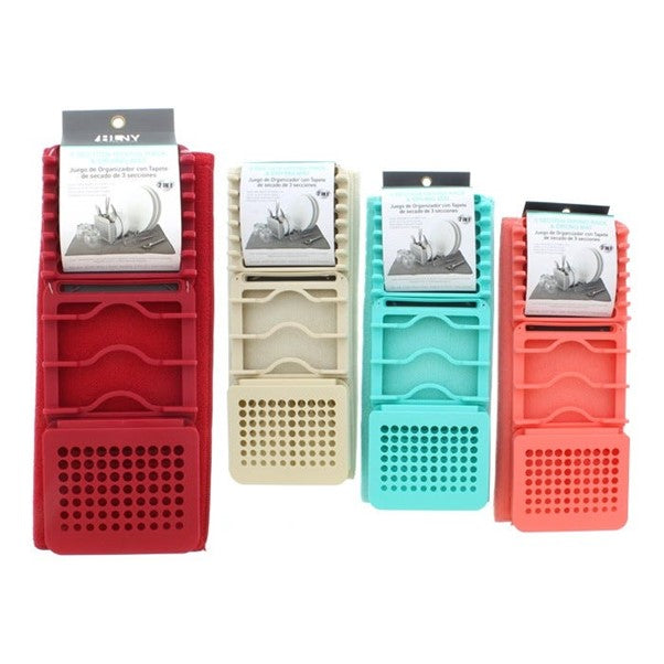 HL 3Section Drying Rack n Mat Set 3Asst