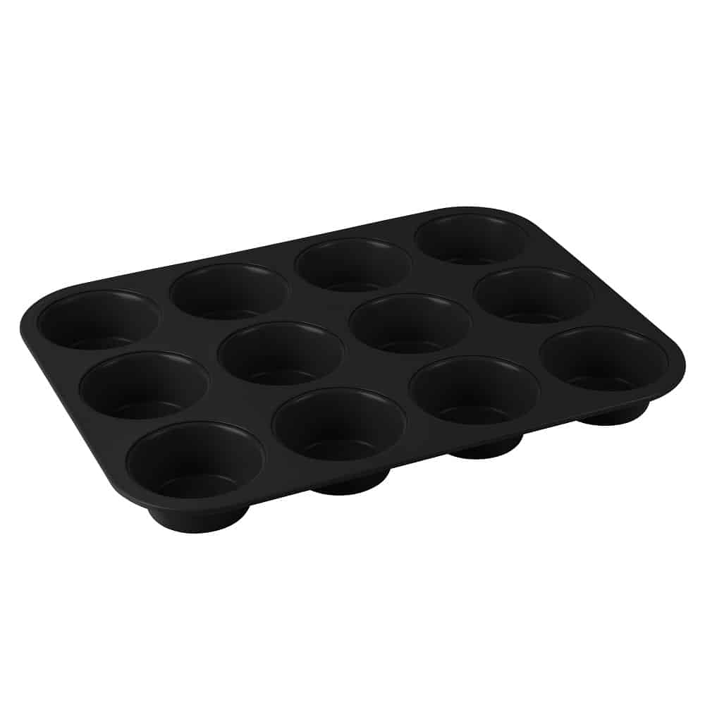 BH Muffin Pan 12pcs Matte Blk