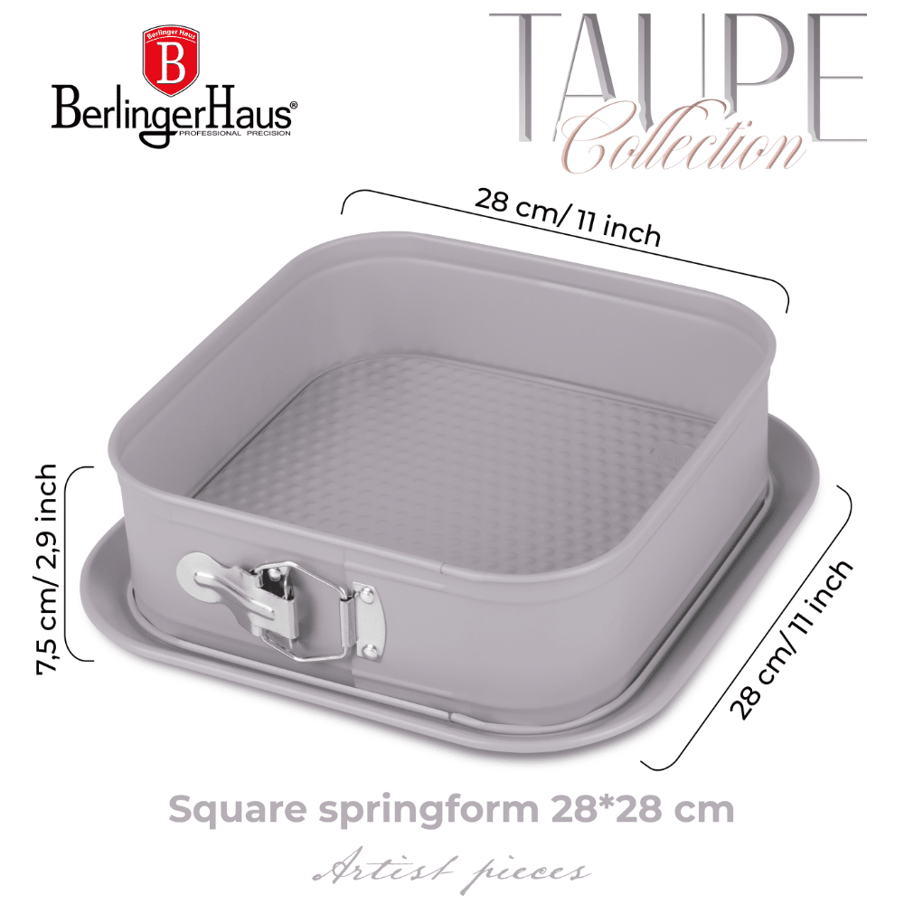 BH Springform Sq 28X28cm Taupe