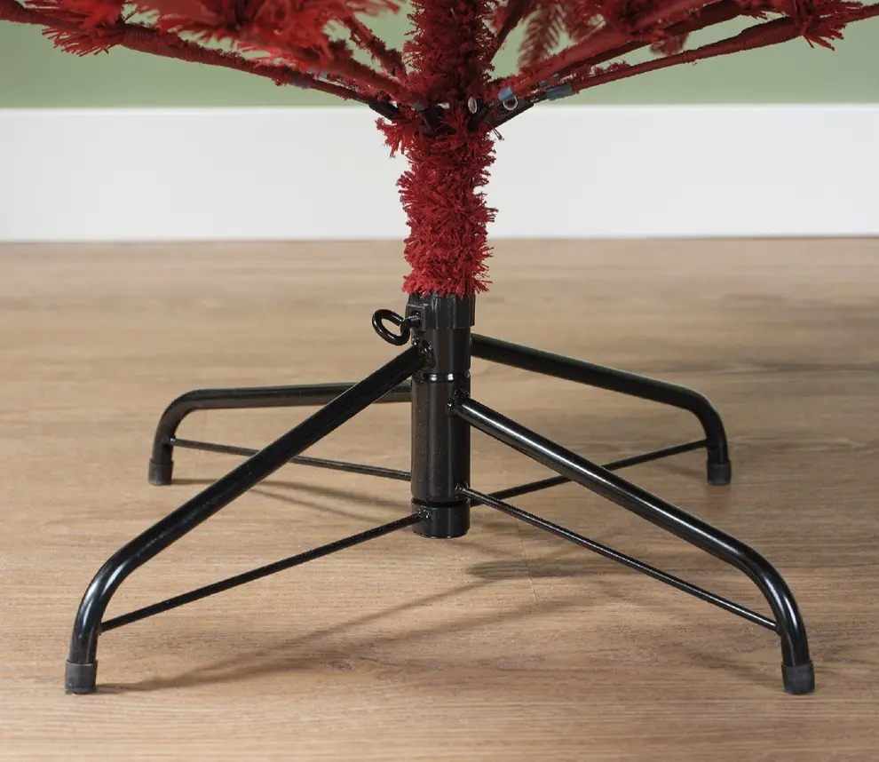 Artificial Burgundy Fir Flock Hinged Tree 8ft