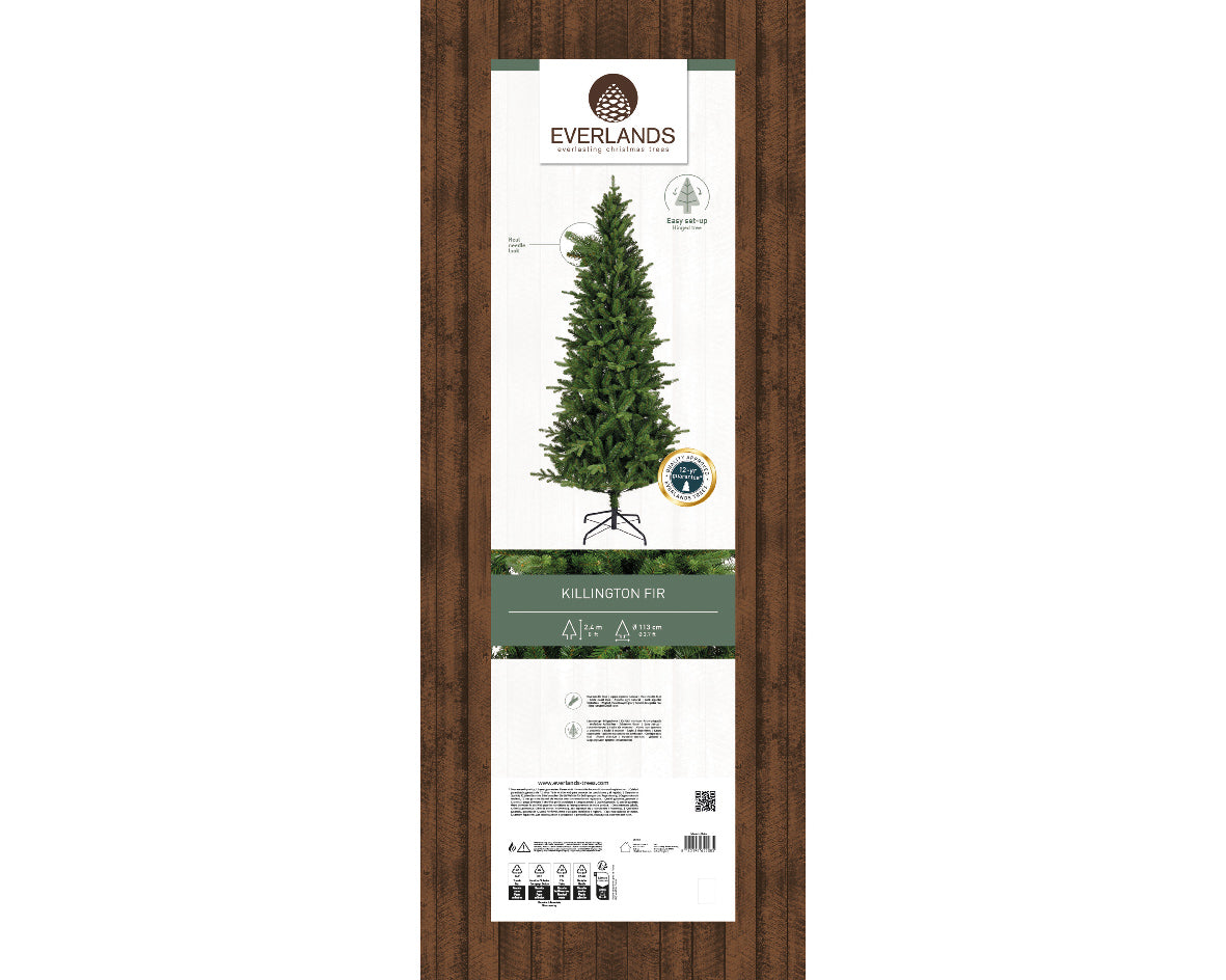 Artificial Killington Fir Hinged Tree 8ft Grn
